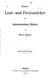 Cover of: Kurze laut- und Flexionslehre er altgermanischen Dialecte