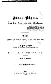 Cover of: Jakob Böhme: Über sein Leben und seine Philosophie... by Paul Deussen