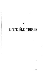 Cover of: La lutte électorale en 1863