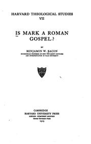 Cover of: Is Mark a Roman Gospel?