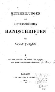 Cover of: Mittheilungen aus altfranzösischen Handschriften