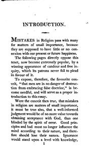 Cover of: Mistakes in Religion Exposed: An Essay on the Prophecy of Zacharias