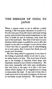 Cover of: The Message of India to Japan: A Lecture