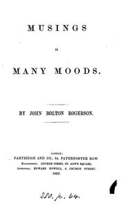 Cover of: Musings in many moods [in verse].