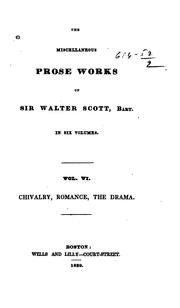 Cover of: the miscellaneous prose works of sir walter scott, bart. vol vi