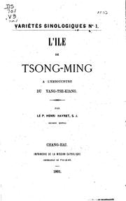 Cover of: L'île de Tsong-ming à l'embouchure du Yang-tse-kiang