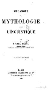 Cover of: Mélanges de mythologie et de linguistique