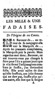 Cover of: Mille et une fadaises: contes à dormir de bout by Jacques Cazotte