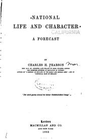 Cover of: National Life and Character: A Forecast