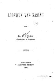 Cover of: Lodewijk van Nassau by Petrus Johannes Blok