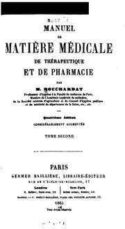 Cover of: Manuel de matiere medicale de therapeutique et de pharmacie. v.2, 1864-65