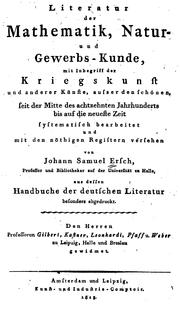 Cover of: Literatur der Mathematik, Natur- und gewerbs-kunde: Mit Inbegriff der Kriegskunst und anderer ...