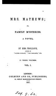 Cover of: Mrs. Mathews; or, Family mysteries | Judith Martin