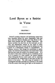 Cover of: Lord Byron as a satirist in verse