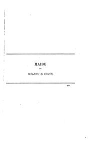 Cover of: Maidu, an Illustrative Sketch