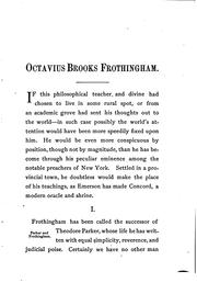 Cover of: Octavius Brooks Frothingham and the New Faith
