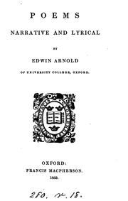 Cover of: Poems Narrative and Lyrical by Edwin Arnold