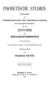 Cover of: Phonetische Studien: Zeitschrift für wissenschaftliche und praktische Phonetik