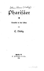 Cover of: Pharisäer: Komödie in drei Akten by Clara Viebig