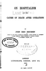 Cover of: On hospitalism and the causes of death after operations