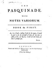 Cover of: The Pasquinade. With Notes Variorum. Book the First