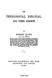 Cover of: On Theological, Biblical, and Other Subjects