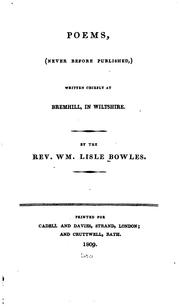 Cover of: Poems (never Before Published,) Written Chiefly at Bremhill, in Wiltshire