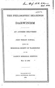 Cover of: The Philosophic Bearings of Darwinism