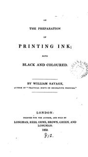 Cover of: On the preparation of printing ink; both black and coloured