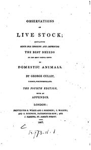 Cover of: Observations on Live Stock: Containing Hints for Choosing and Improving the Best Breeds of the ...