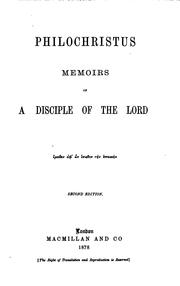 Cover of: Philochristus, memoirs of a disciple of the Lord [by E.A. Abbott].