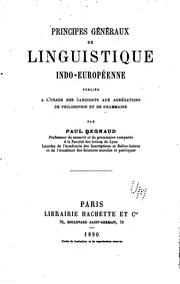 Cover of: Principes généraux de linguistique indo-européenne, pub. à l'usage des ... by Paul Regnaud