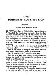 Cover of: Our Dishonest Constitution