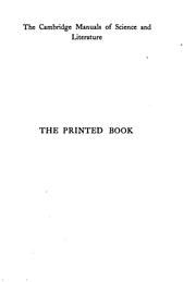 Cover of: The Printed Book