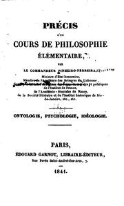 Cover of: Préeis d'un cours de philosophie élémentaire: Ontologie, psychologie, idéologie