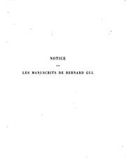 Cover of: Notice sur les manuscrits de Bernard Gui
