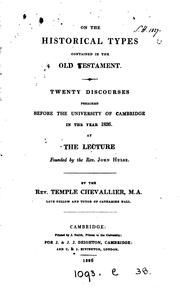 Cover of: On the historical types contained in the Old Testament, 20 discourses ...