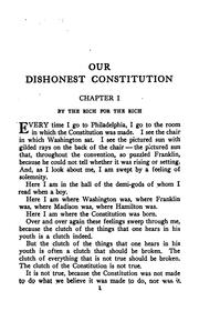Cover of: Our Dishonest Constitution by Allan L. Benson