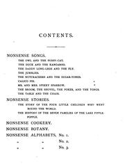 Cover of: Nonsense Songs, Stories, Botany, and Alphabets