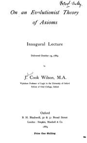 Cover of: On an Evolutionist Theory of Axioms