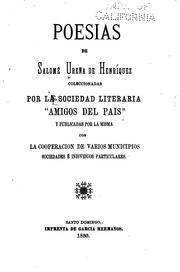 Cover of: Poesias de Salomé Ureña de Henríquez: Colleccionadas por la sociedad ...