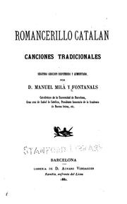 Cover of: Obras completas del doctor D. Manuel Milá y Fontanals...: coleccionadas por el Dr. D. Marcelino ... by Manuel Milá y Fontanals