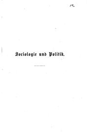 Cover of: Sociologie und Politik