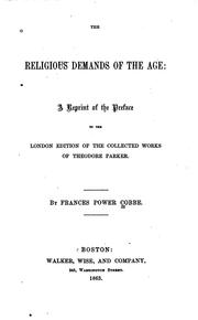 Cover of: Religious Demands of the Age: A Reprint of the Preface to the London Edition ...