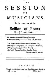 Cover of: The Session of Musicians. In Imitation of the Session of Poets: In Imitation ...