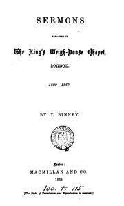 Cover of: Sermons Preached in the King's Weigh-house Chapel, London, 1829-1869