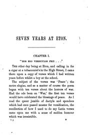 Cover of: Seven Years at Eton, 1857-1864: 1857-1864