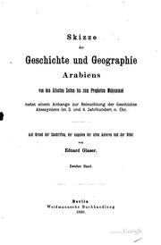Cover of: Skizze der Geschichte und Geographie Arabiens von den ältesten Zeiten bis ...