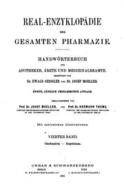 Cover of: Real-enzyklopädie der gesamten Pharmazie: Handwörterbuch für Apotheker ...