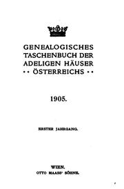 Genealogisches Taschenbuch der Adeligen Häuser Österreichs